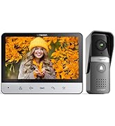 TMEZON Wired Video Intercom System, 7 Inches Video Doorbell Camera with Monitor, Wired Video Door...
