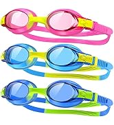 findway Kids Swim Goggles, Kids Swimming Goggles Anti-fog No Leaking Girls Boys for Age 3-12