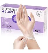 KUMSMAT Disposable Vinyl Gloves, Gloves Disposable Latex Free 6 Mil, Clear Plastic Gloves for Coo...