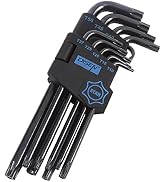 DISEN 9pc Torx Wrench set Tamper Proof Star Key Set, Torx Key Set ,Sizes Include T-10 to T-50 ,Ch...