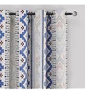 XiDi 100% Blackout Boho Curtains for Bedroom 84 Inches Long 2 Panels Farmhouse Patterned Vintage ...