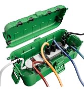 Flemoon Medium Outdoor Electrical Box (11.5x5.2x4 inch), IP54 Waterproof Extension Cord Cover w/6...