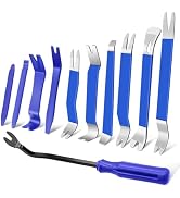Zecirl 11 PCS AutoTrim Removal Tool Kit, Metal Pry Tool Auto Fastener Remover Pry Bar Set Trim Re...