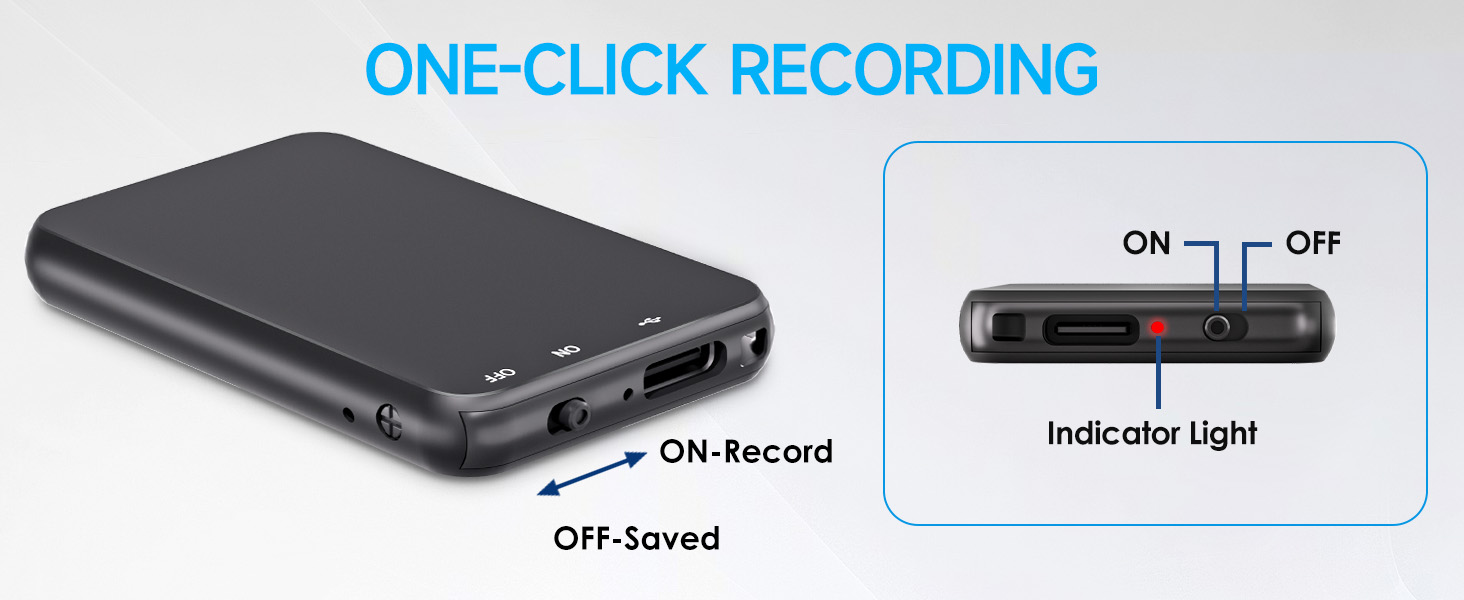 record saved indicator light on off