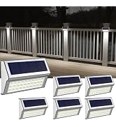 ROSHWEY Solar Lights Outdoor 6 Pack 30 LED Deck Lights Solar Powered Waterproof Outside Stair Lig...