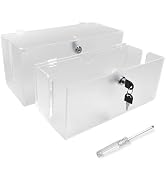 Cable Management Box with Lock,Cable Organizer Box & Power Strip Cover,Frosted Acrylic, Wire Stor...