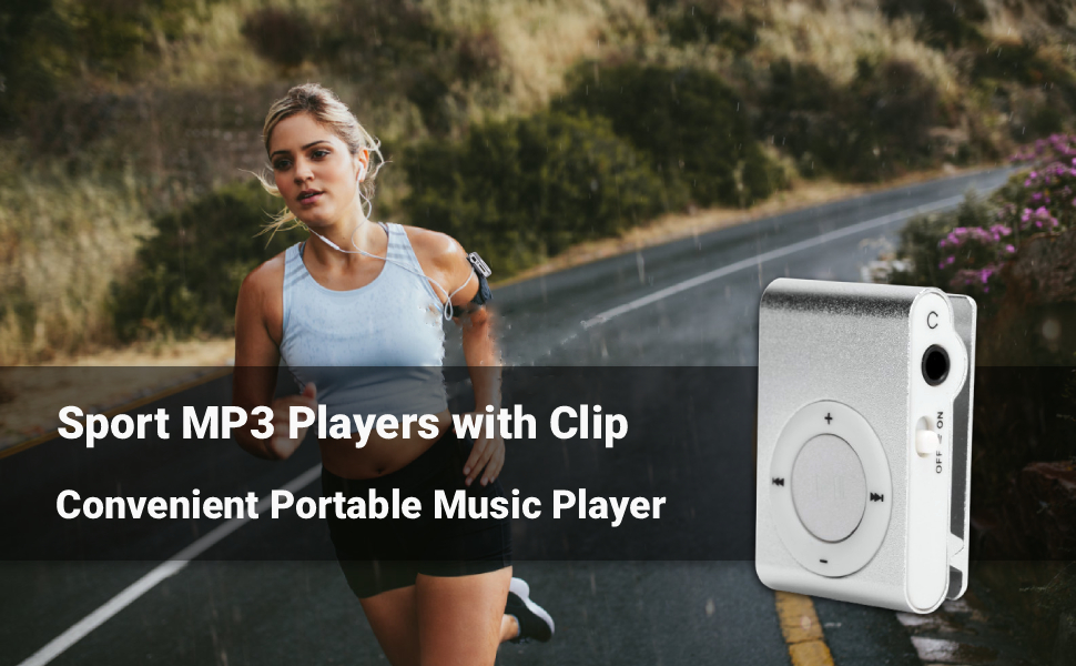 Sport MP3 Players with Clip, Portable Music Player, Screenless