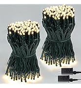SANJICHA 2-Pack 66FT 200 LED Christmas Lights, Extendable Christmas Tree Lights with Timer & Memo...