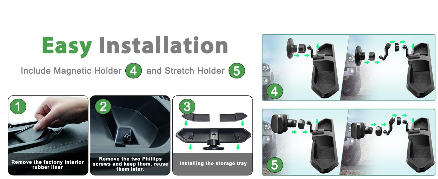 15W wireless charging magsafe phone mount for jeep wrangle JL gladiator JT