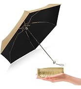 ESUFEIR Mini Travel Sun Umbrella for Purse-Small Compact UV Umbrella UV Blocker-Lightweight Porta...