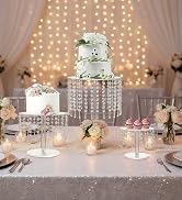 LANLONG Crystal Cake Stand for Party, Clear Acrylic Cake Stand Sets for Dessert Table, 3Pcs Round...