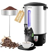 TERUISI Coffee Urn, 65 Cups/9L Commercial Coffee Maker, 1300W Large Coffee Maker Hot Water Tea Ur...