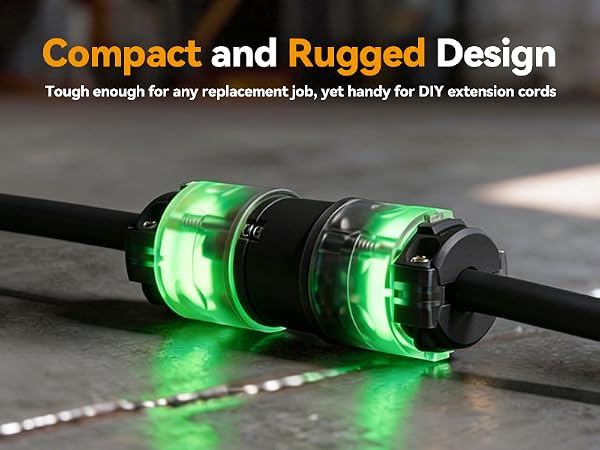 plug and connector 15amp 2pole wire grounding
