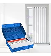 Blinds No Drill 100% Blackout, Including Adhesive Track (White, 1 Panel, W42 x L46 inch) for Bedr...