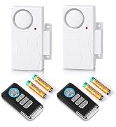 WSDCAM Wireless Door Alarm with Remote 2 Pack, Battery Included, 105 dB Loud Pool Door Alarm, Wir...