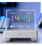 ClocTeck Holographic Smart Display, Real-Time Crypto Stocks & Gold Monitor, Custom GIF Photos Wea...