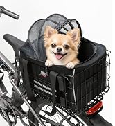KEMIMOTO Dog Rear Bike Basket, Foldable Metal Frame with 900D Tear-Resistant Oxford – Cargo & Pet...
