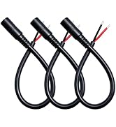 IMIYORE 0.8ft 3pcs 5.5x2.1mm Female 14AWG DC Pigtail Power Cord for CCTV Security Camera Outdoor ...