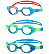 YUENREE Unisex-Child Swim Goggles - 3 Pack Kids Swimming Goggles for Children Boys Girls Ages 6-1...