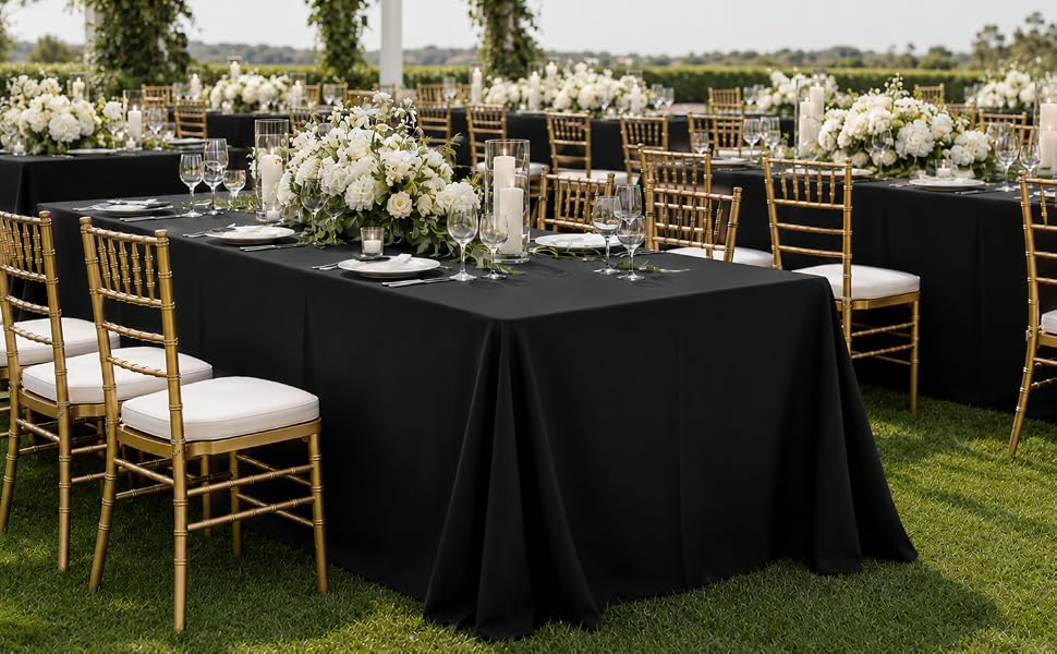 black tablecloth