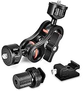UTEBIT 360 Degree Rotation Magic Articulating Arm Double Ballhead Arm 1/4" Heavy Duty Friction Ar...