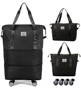 Rolling Duffle Bag with Wheels,Expandable Foldable Duffle Bag,Detachable Rolling Wheels,Rolling L...