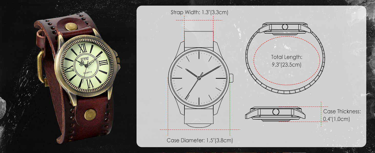 Cool punk cuff watch