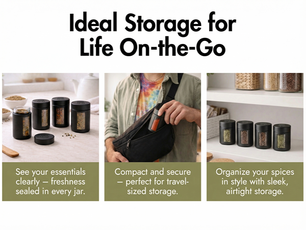viewing jar, smell proof jar, jar with viewing window, black jar, smell proof container