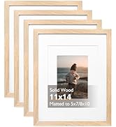 KINLINK 11x14 Picture Frame Natural, Solid Wood Frames 14x11 with Acrylic Plexiglass for Pictures...