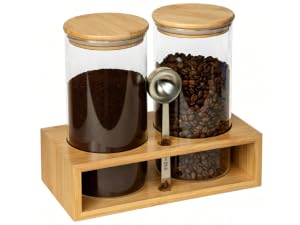 Coffee Storage Container with Airtight Lid & Scoop, Ideal for Coffee Beans & Ground Coffee