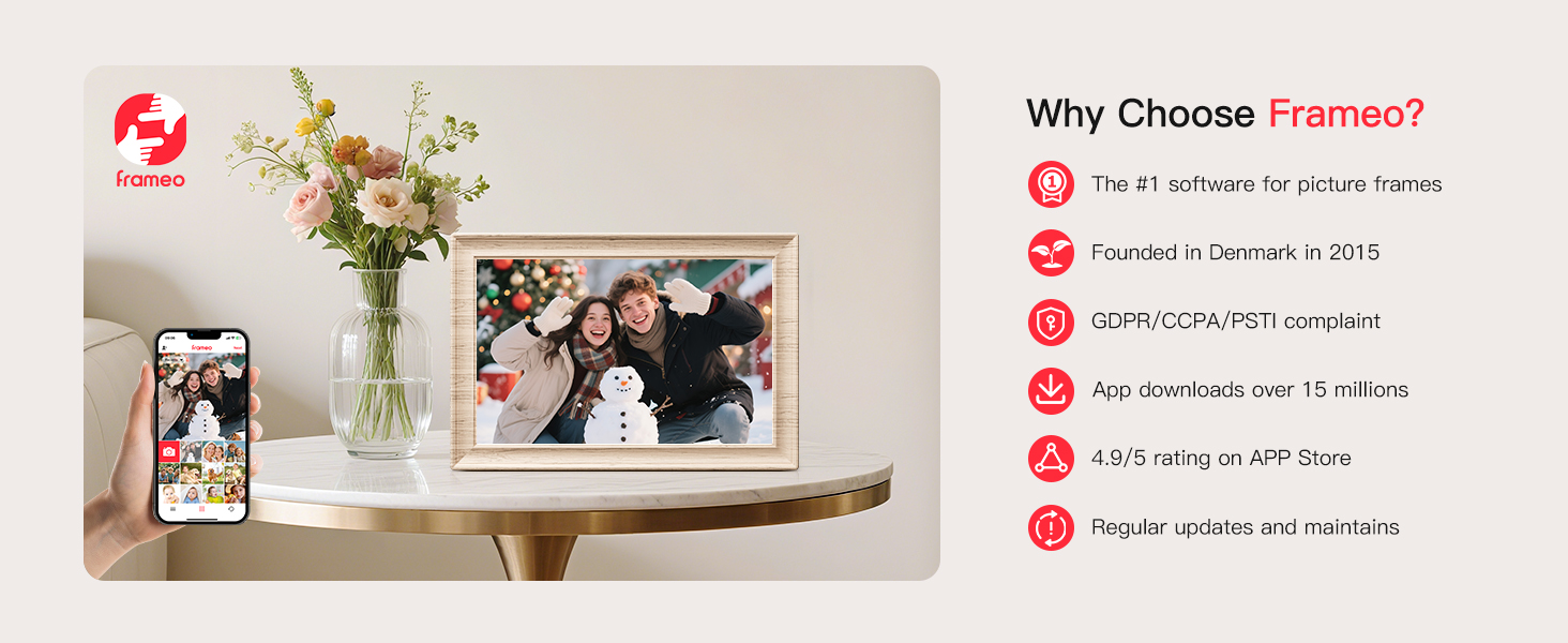 frameo digital frame wifi picture photo video share moment from phone