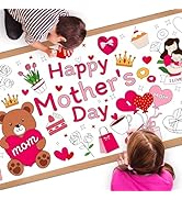 Childom 1 Pack Mothers Day Tablecloth,30x72 Inch Mom Coloring Poster Table Cloth,Large Coloring P...