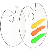 Hulameda 2Pcs Acrylic Clear Paint Palette with Thumb Hole Paint Pallet for Adults or Kids,Easy Cl...