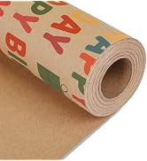 NESCCI Birthday Wrapping Paper,Gift Wrapping Paper Roll,Kraft Wrapping Paper-17 inch X 32.8 Feet ...