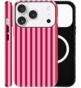 ZOEVEES Magnetic Case for iPhone 17 Pro Max, Compatible with MagSafe, Aesthetic Striped Cute Desi...