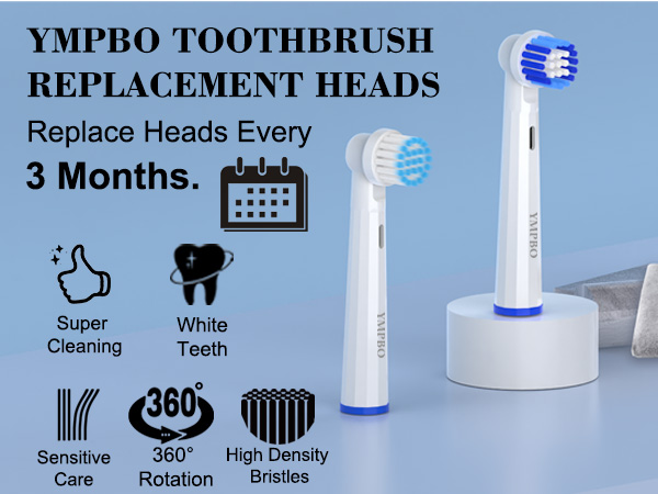 Replacement Heads Compatible with Oral B Braun Cross Action Electric Toothbrush