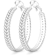 Senteria Large 925 Sterling Silver Hoop Earrings for Women Lightweight Thick Silver Hoop Earrings...