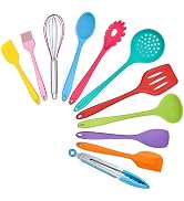 TeamFar Kitchen Utensils, 11 PCS Silicone Cooking Utensils Spatula Set Heat Resistant For Nonstic...