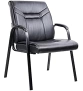 CLATINA Heavy Duty Guest Chairs with Arms, Big and Tall Wide Leather 500 LBS Reception Chairs Wit...