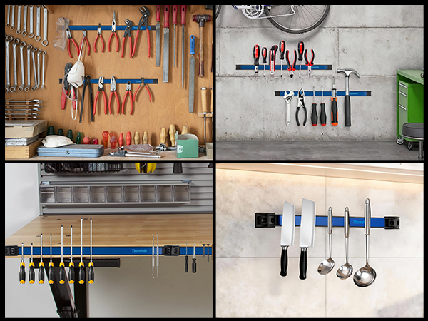 Magnetic Tool Holder Rack Set Magnet Tool Strip Workshop Garage Organization Bar