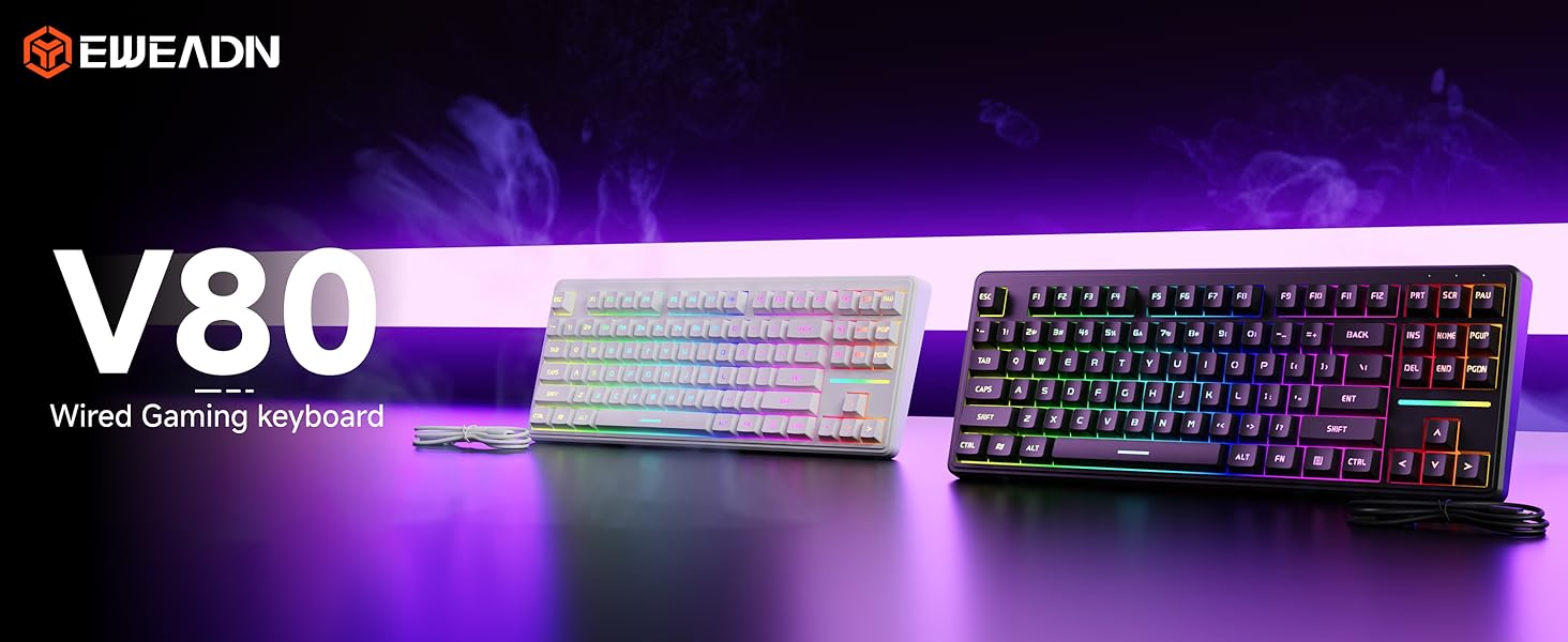 wired keyboard RGB keyboard white keyboard