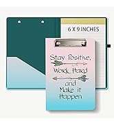 Hongri Mini Clipboard Folio with Refillable Lined Notepad and Interior Storage Pocket for Student...