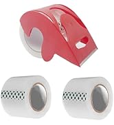 MJUNM 1.5" Core, 3 Pack 2 inch x 30 Yards Heavy Duty Clear Packaging Tape with Free Dispenser, In...