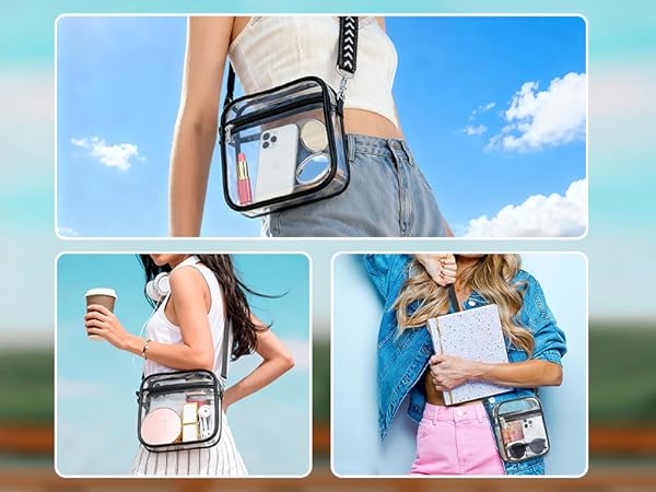 Clear Crossbody Bag, PVC Transparent Bag - S
