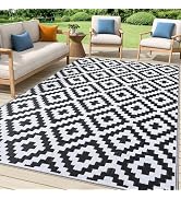 Smiry Waterproof Outdoor Rug 5x8 ft, Reversible Plastic Straw Patio Camping Rugs, Outdoor Indoor ...