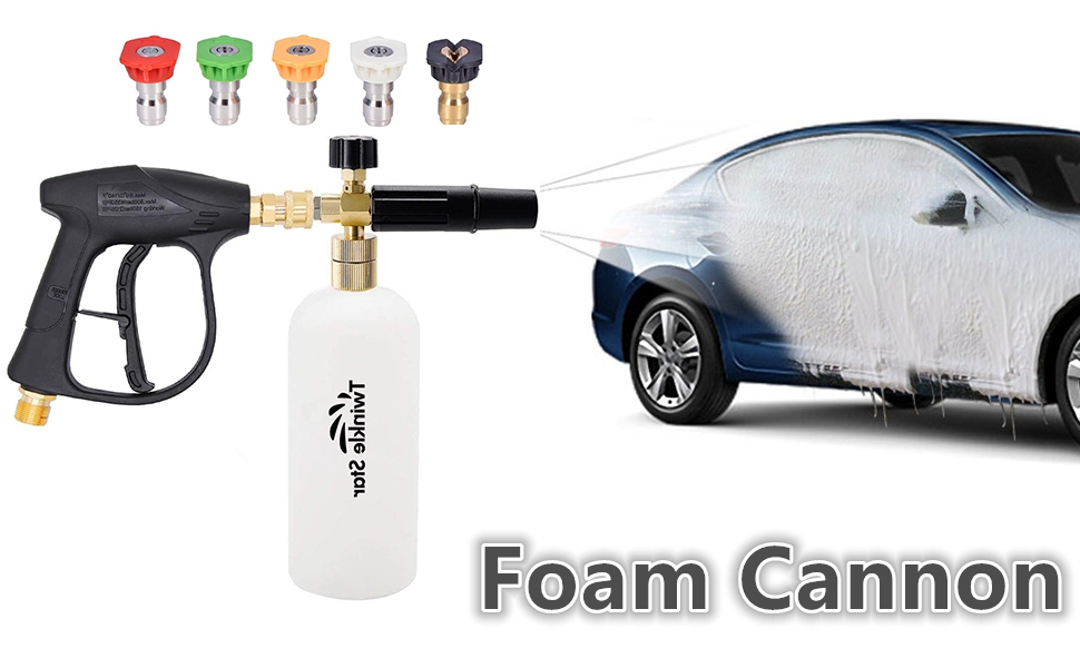 High Pressure Washer Gun Snow Foam with 5 Nozzle Tips