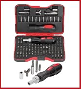Hi-Spec 101pc Multi Bits Screwdriver & Ratcheting Handle Tool Set Kit. Complete 1/4” Hex Screwdri...