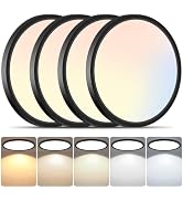 Brightever 4 Packs 12 Inch LED Flush Mount Ceiling Light Fixture | 24W 3200LM 0.63" Ultra-Slim, D...