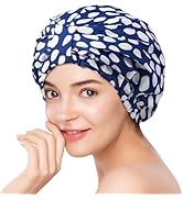 YFONG Reusable Shower Cap for Women, Waterproof & Durable Bath Cap with Double layer Lined, Adjus...