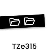 Brother Genuine P-touch TZe315 Label Tape in cardboard pack: White on Black 6mm